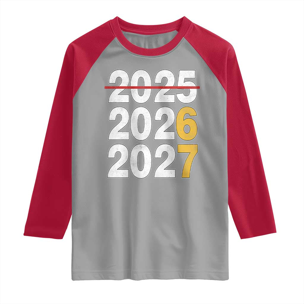 Funny 67 New Year Raglan Shirt Happy New Year 2026 2027 Six Seven Meme TS11 Sport Gray Red Print Your Wear