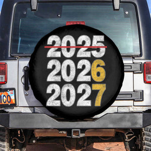 Funny 67 New Year Spare Tire Cover Happy New Year 2026 2027 Six Seven Meme TS11 No hole Black Print Your Wear