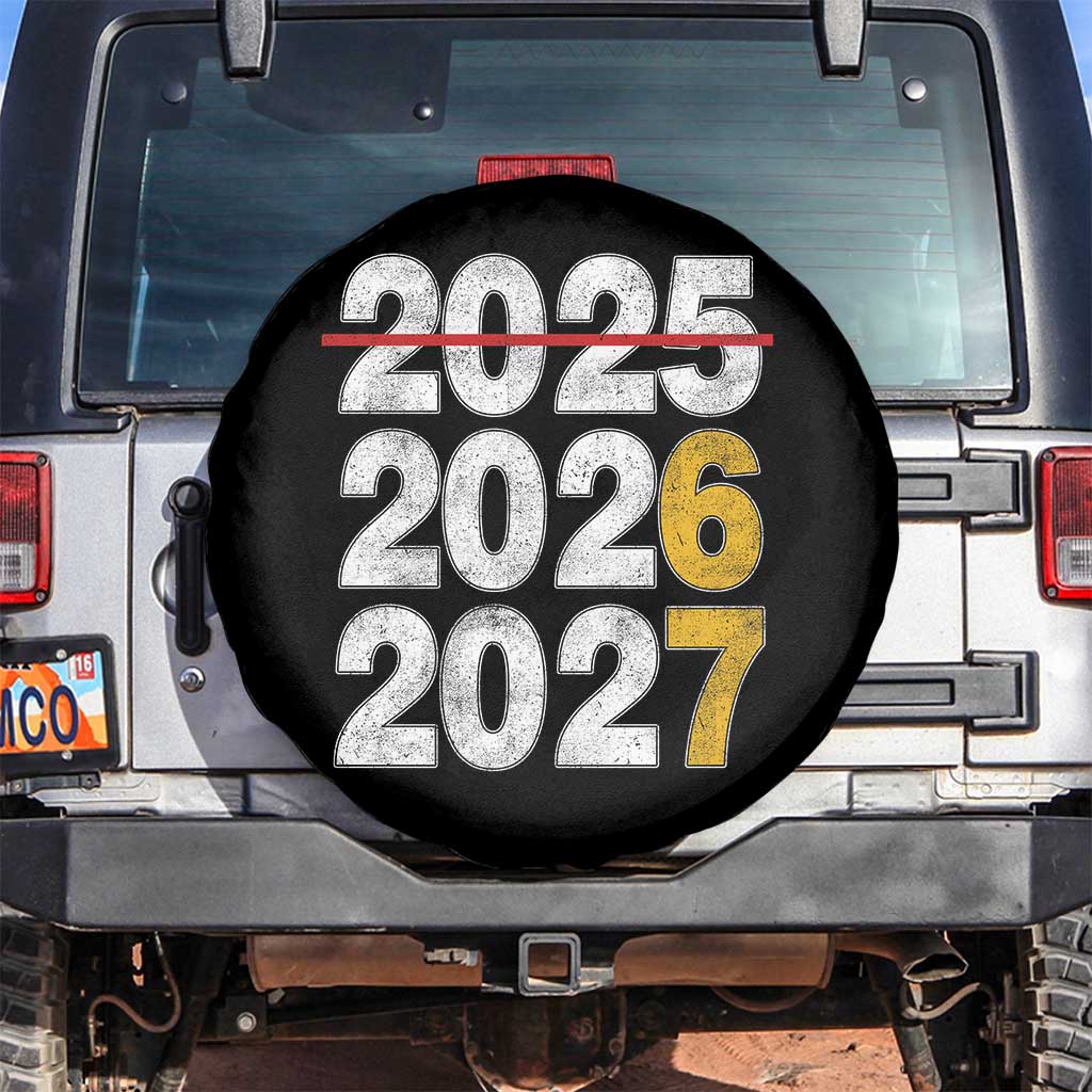 Funny 67 New Year Spare Tire Cover Happy New Year 2026 2027 Six Seven Meme TS11 No hole Black Print Your Wear