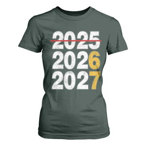 Funny 67 New Year T Shirt For Women Happy New Year 2026 2027 Six Seven Meme TS11 Dark Forest Green Print Your Wear