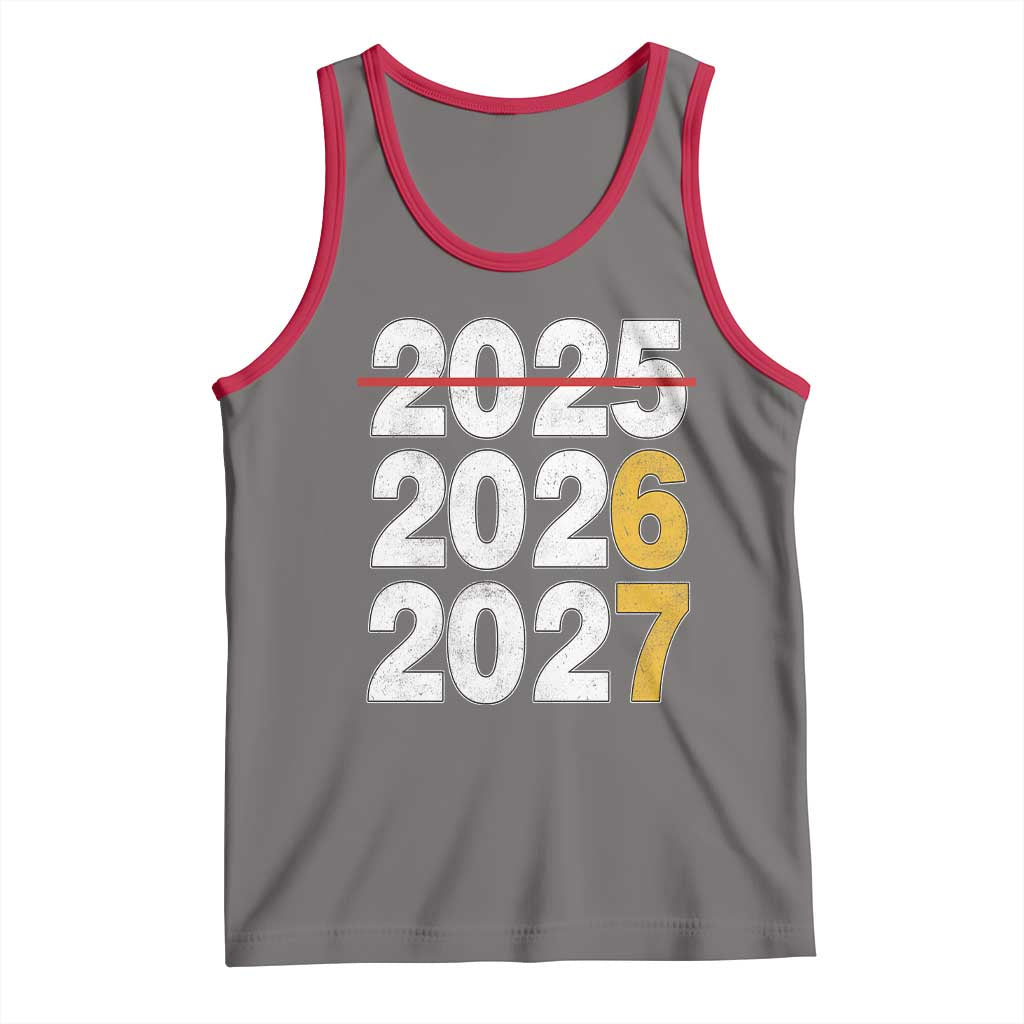 Funny 67 New Year Tank Top Happy New Year 2026 2027 Six Seven Meme TS11 Deep Heather Red Print Your Wear