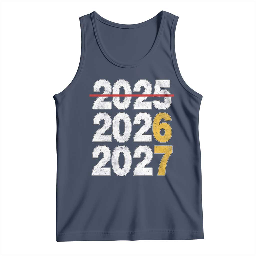 Funny 67 New Year Tank Top Happy New Year 2026 2027 Six Seven Meme TS11 Navy Print Your Wear