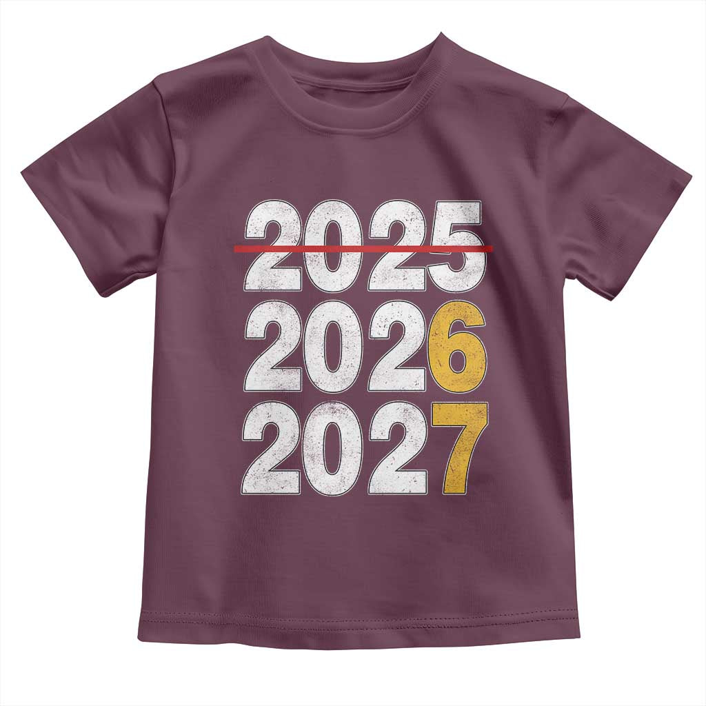 Funny 67 New Year Toddler T Shirt Happy New Year 2026 2027 Six Seven Meme TS11 Maroon Print Your Wear