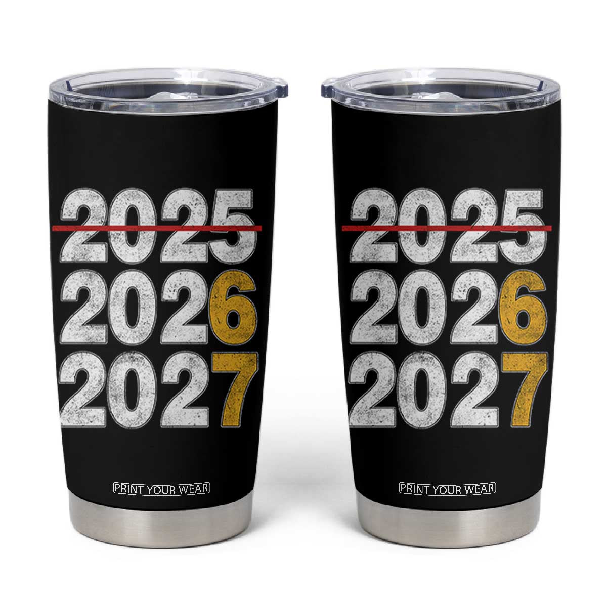 Funny 67 New Year Tumbler Cup Happy New Year 2026 2027 Six Seven Meme TS11 Black Print Your Wear