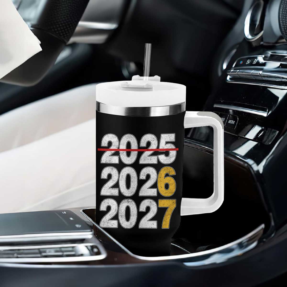 Funny 67 New Year Tumbler With Handle Happy New Year 2026 2027 Six Seven Meme TS11 Print Your Wear