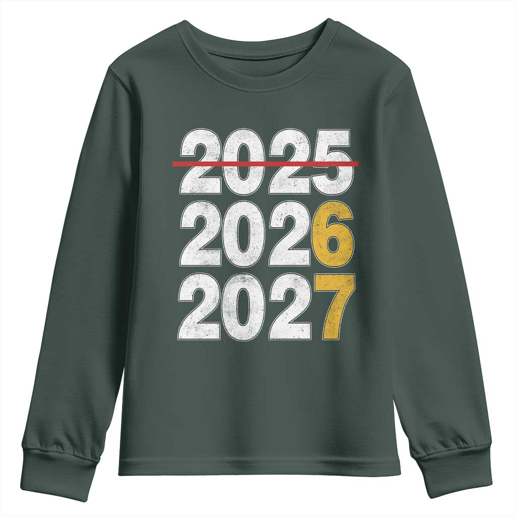 Funny 67 New Year Youth Sweatshirt Happy New Year 2026 2027 Six Seven Meme TS11 Dark Forest Green Print Your Wear