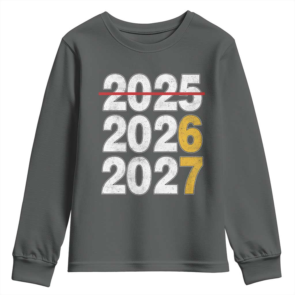 Funny 67 New Year Youth Sweatshirt Happy New Year 2026 2027 Six Seven Meme TS11 Dark Heather Print Your Wear