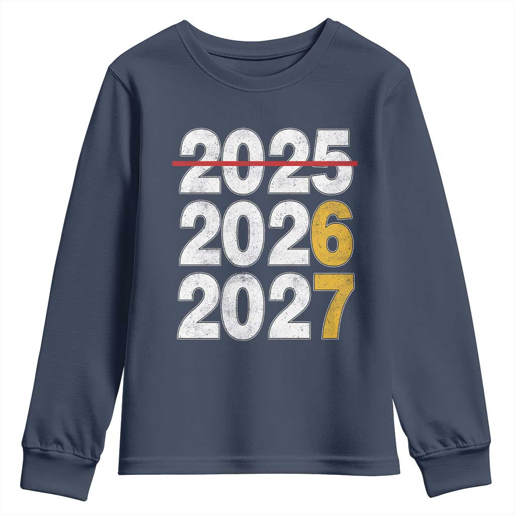 Funny 67 New Year Youth Sweatshirt Happy New Year 2026 2027 Six Seven Meme TS11 Navy Print Your Wear