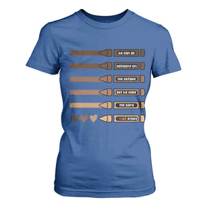 Melanin Black Teacher T Shirt For Women We Can Be Different On The Outside But We Have The Same Heart Inside TS11 Royal Blue Print Your Wear
