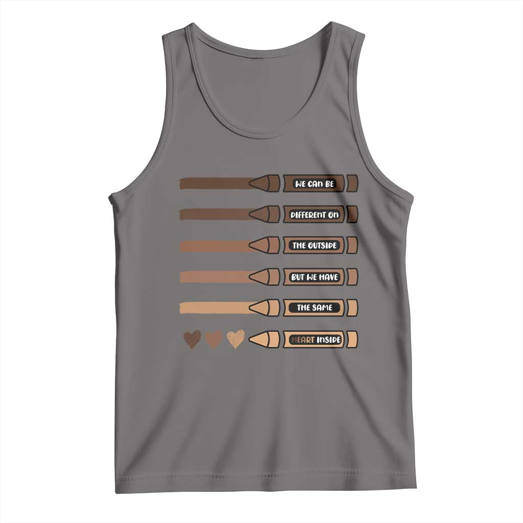 Melanin Black Teacher Tank Top We Can Be Different On The Outside But We Have The Same Heart Inside TS11 Deep Heather Print Your Wear