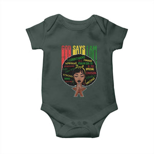 Proud Black African American Baby Onesie God Says I Am Black History Month Afro Girl TS11 Print Your Wear
