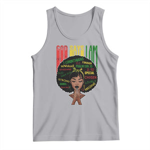Proud Black African American Tank Top God Says I Am Black History Month Afro Girl TS11 Athletic Heather Print Your Wear