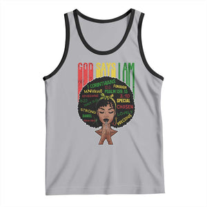 Proud Black African American Tank Top God Says I Am Black History Month Afro Girl TS11 Athletic Heather Black Print Your Wear