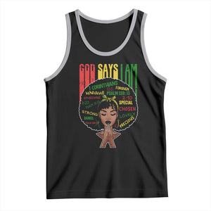 Proud Black African American Tank Top God Says I Am Black History Month Afro Girl TS11 Black Athletic Heather Print Your Wear