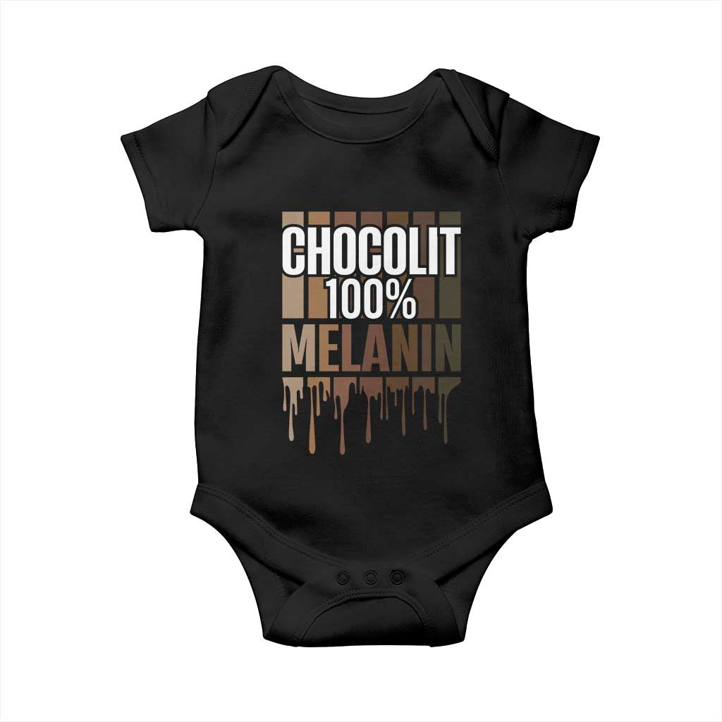 Funny Chocolit 100% Baby Onesie African American Melanin Black Pride TS11 Black Print Your Wear