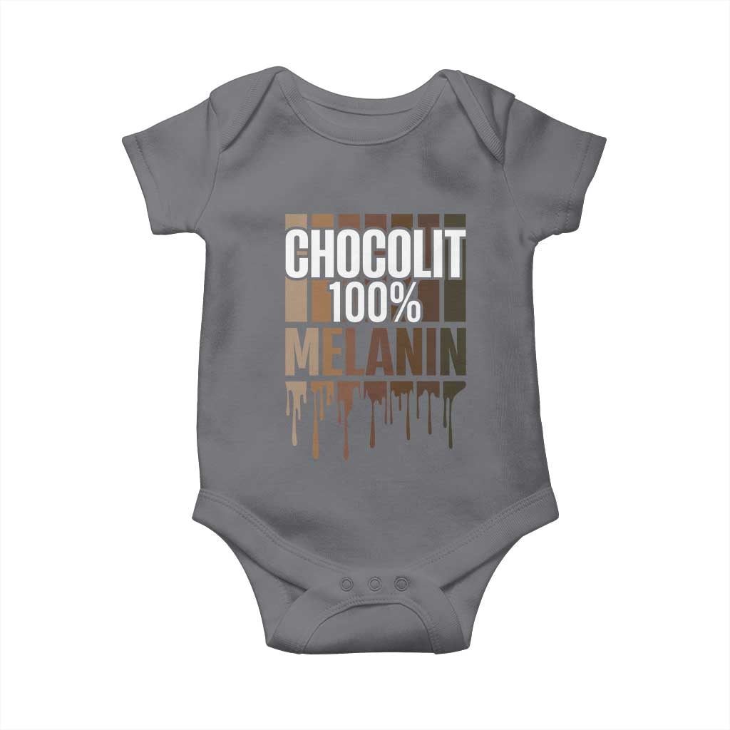 Funny Chocolit 100% Baby Onesie African American Melanin Black Pride TS11 Charcoal Print Your Wear