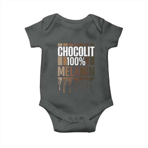 Funny Chocolit 100% Baby Onesie African American Melanin Black Pride TS11 Dark Heather Print Your Wear