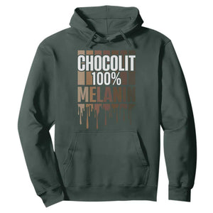 Funny Chocolit 100% Hoodie African American Melanin Black Pride TS11 Dark Forest Green Print Your Wear