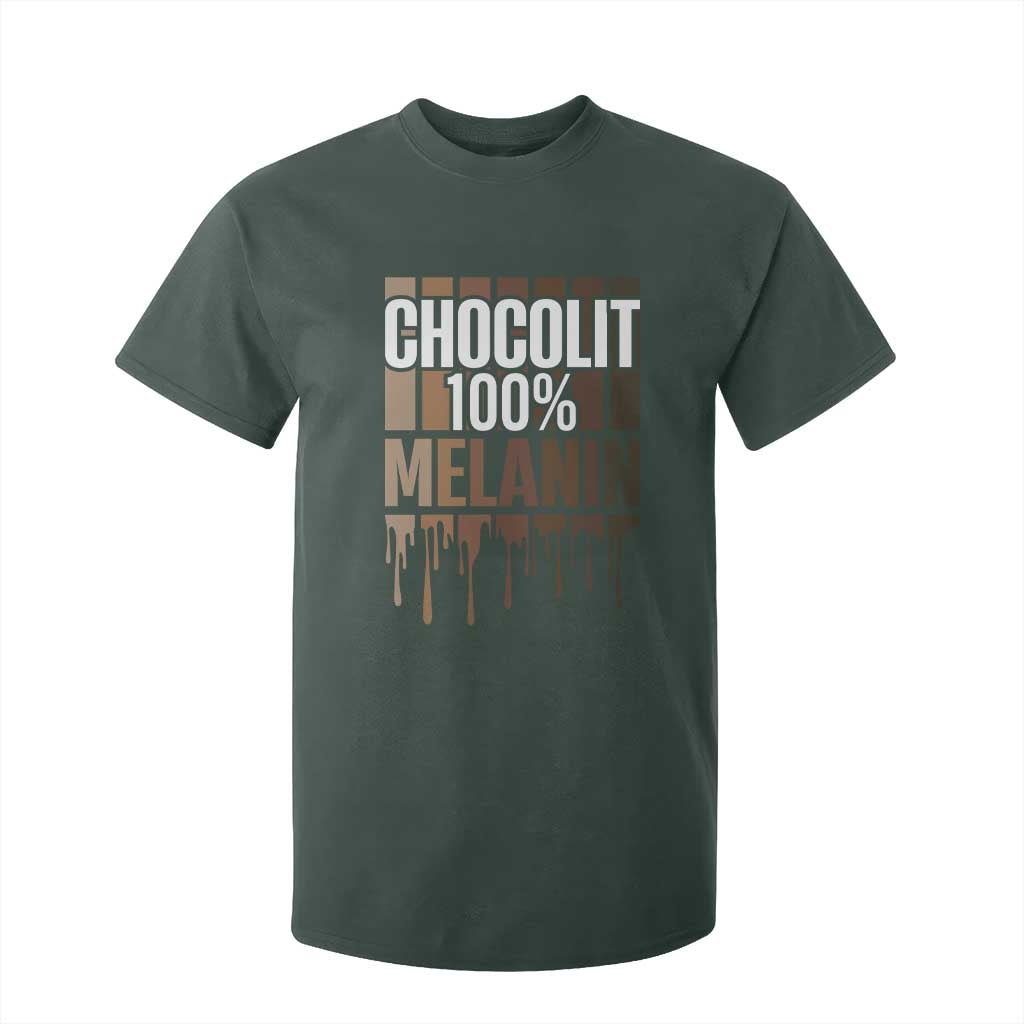 Funny Chocolit 100% T Shirt For Kid African American Melanin Black Pride TS11 Dark Forest Green Print Your Wear