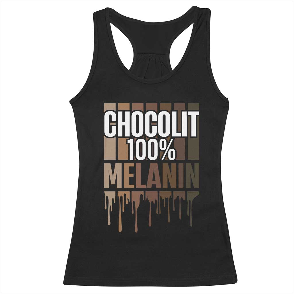 Funny Chocolit 100% Racerback Tank Top African American Melanin Black Pride TS11 Black Print Your Wear
