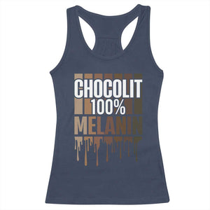 Funny Chocolit 100% Racerback Tank Top African American Melanin Black Pride TS11 Navy Print Your Wear