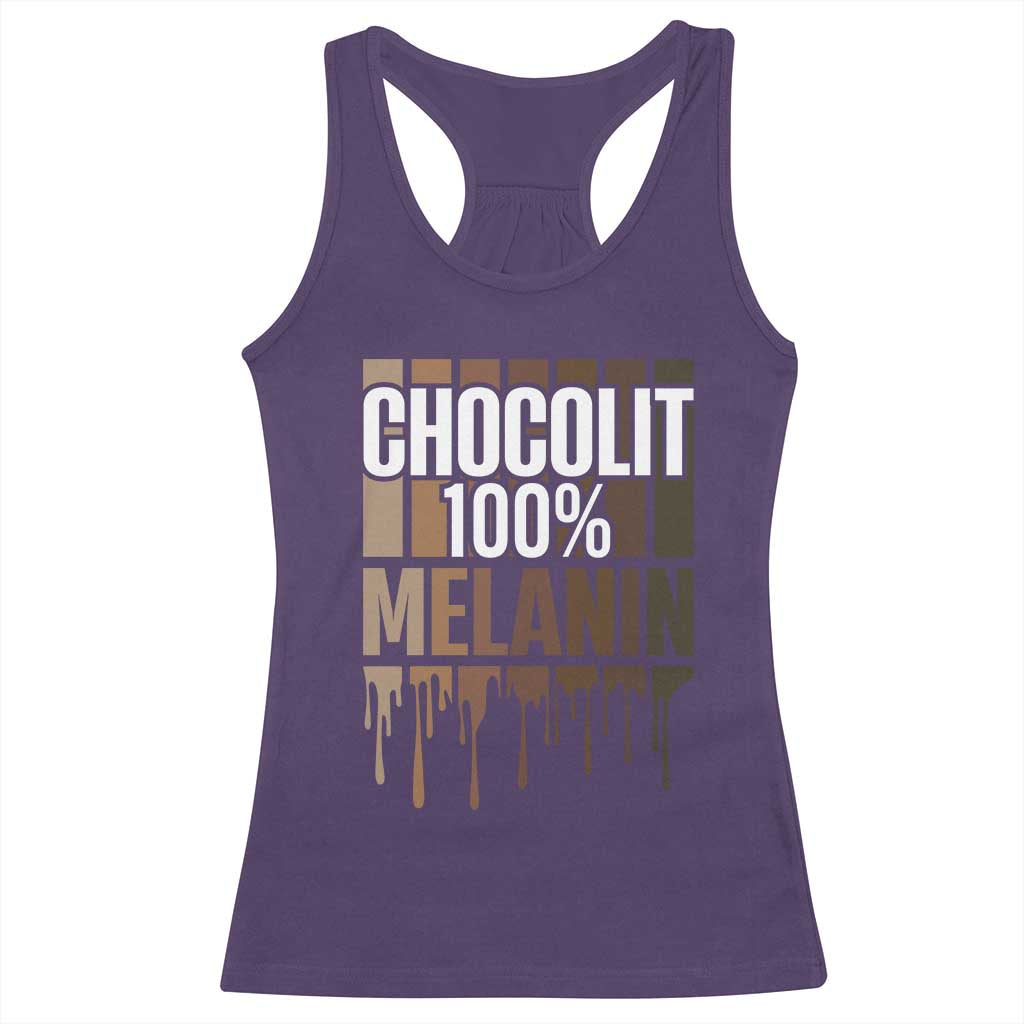 Funny Chocolit 100% Racerback Tank Top African American Melanin Black Pride TS11 Purple Print Your Wear