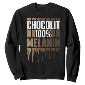 Funny Chocolit 100% Sweatshirt African American Melanin Black Pride TS11 Black Print Your Wear