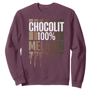 Funny Chocolit 100% Sweatshirt African American Melanin Black Pride TS11 Maroon Print Your Wear