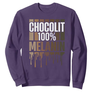Funny Chocolit 100% Sweatshirt African American Melanin Black Pride TS11 Purple Print Your Wear
