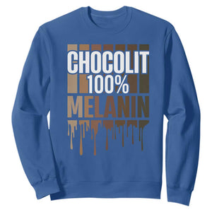 Funny Chocolit 100% Sweatshirt African American Melanin Black Pride TS11 Royal Blue Print Your Wear