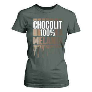 Funny Chocolit 100% T Shirt For Women African American Melanin Black Pride TS11 Dark Forest Green Print Your Wear