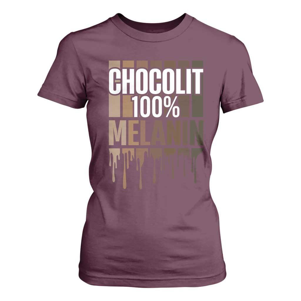Funny Chocolit 100% T Shirt For Women African American Melanin Black Pride TS11 Maroon Print Your Wear
