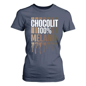 Funny Chocolit 100% T Shirt For Women African American Melanin Black Pride TS11 Navy Print Your Wear