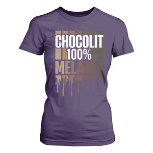 Funny Chocolit 100% T Shirt For Women African American Melanin Black Pride TS11 Purple Print Your Wear