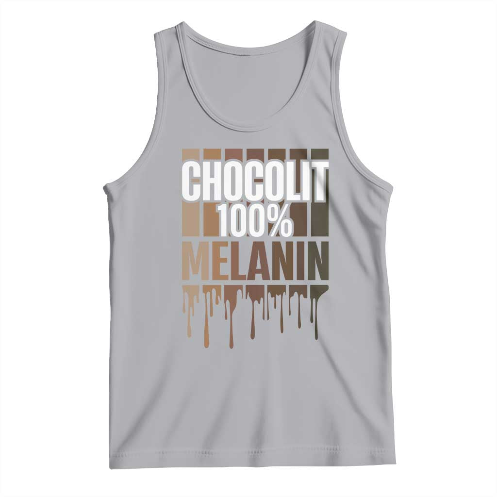 Funny Chocolit 100% Tank Top African American Melanin Black Pride TS11 Athletic Heather Print Your Wear