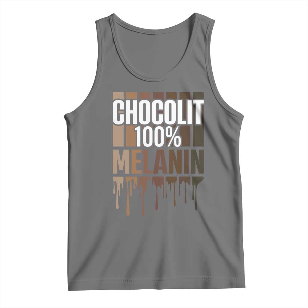 Funny Chocolit 100% Tank Top African American Melanin Black Pride TS11 Black Heather Print Your Wear