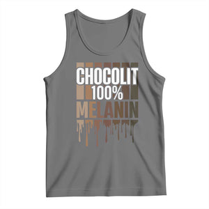 Funny Chocolit 100% Tank Top African American Melanin Black Pride TS11 Black Heather Print Your Wear