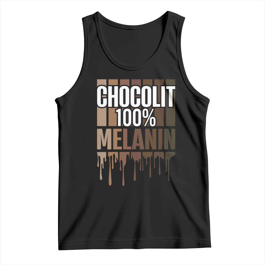 Funny Chocolit 100% Tank Top African American Melanin Black Pride TS11 Black Print Your Wear
