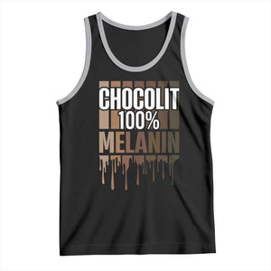 Funny Chocolit 100% Tank Top African American Melanin Black Pride TS11 Black Athletic Heather Print Your Wear