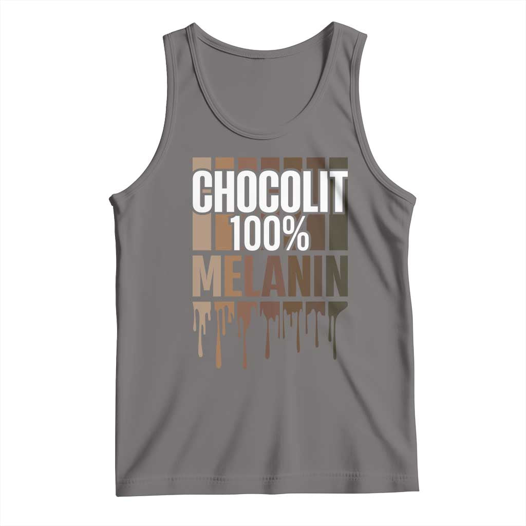 Funny Chocolit 100% Tank Top African American Melanin Black Pride TS11 Deep Heather Print Your Wear