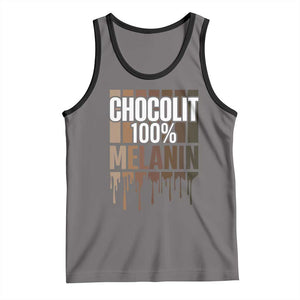 Funny Chocolit 100% Tank Top African American Melanin Black Pride TS11 Deep Heather Black Print Your Wear