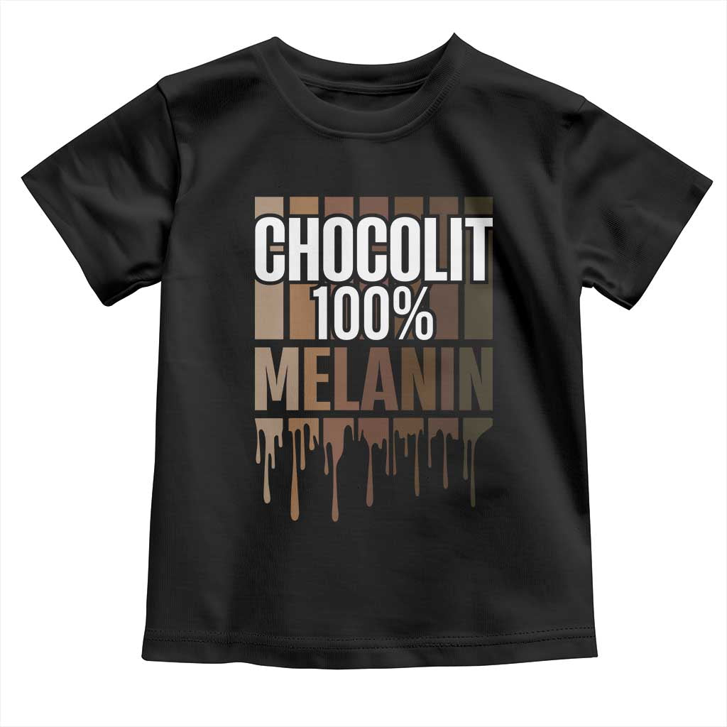 Funny Chocolit 100% Toddler T Shirt African American Melanin Black Pride TS11 Black Print Your Wear
