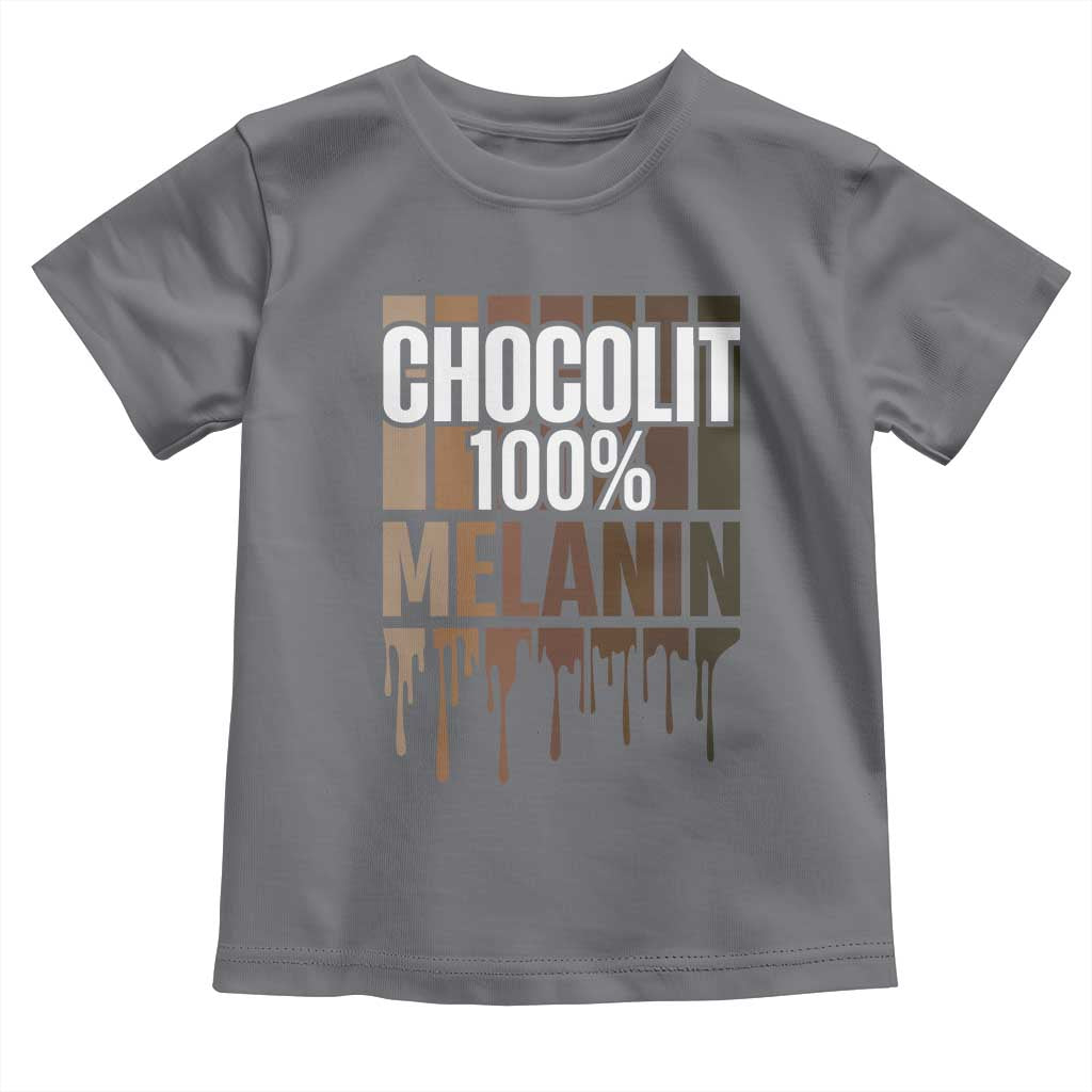 Funny Chocolit 100% Toddler T Shirt African American Melanin Black Pride TS11 Charcoal Print Your Wear