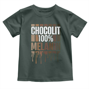 Funny Chocolit 100% Toddler T Shirt African American Melanin Black Pride TS11 Dark Forest Green Print Your Wear