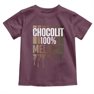 Funny Chocolit 100% Toddler T Shirt African American Melanin Black Pride TS11 Maroon Print Your Wear