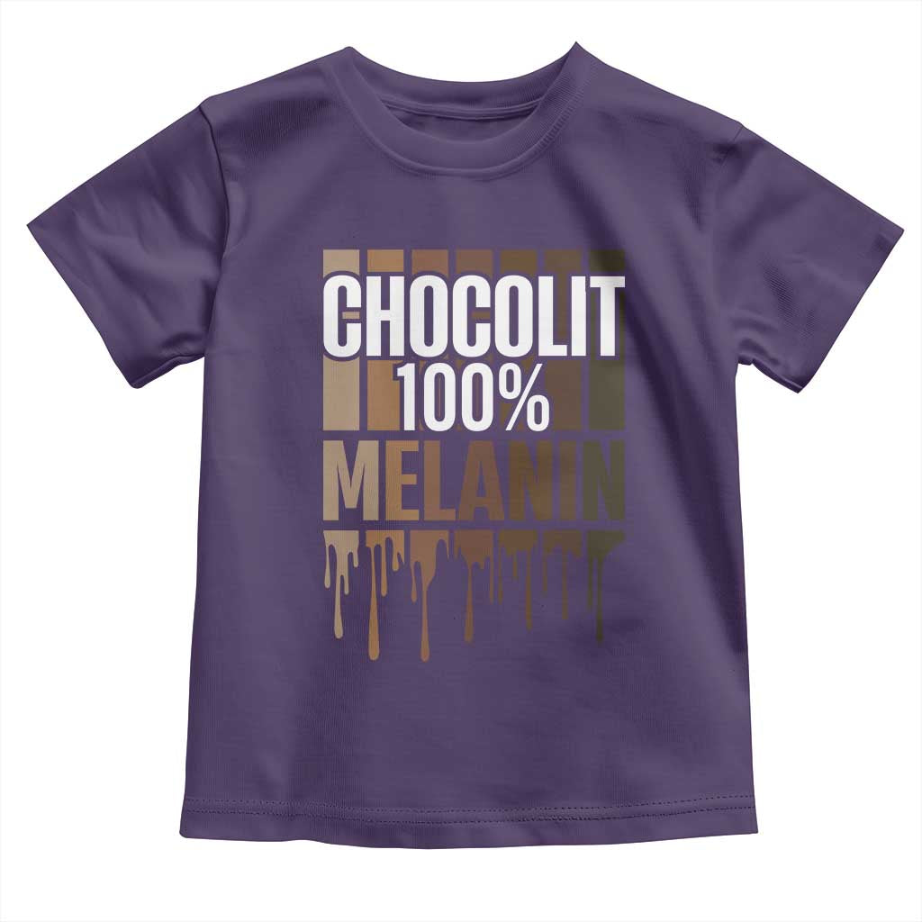 Funny Chocolit 100% Toddler T Shirt African American Melanin Black Pride TS11 Purple Print Your Wear