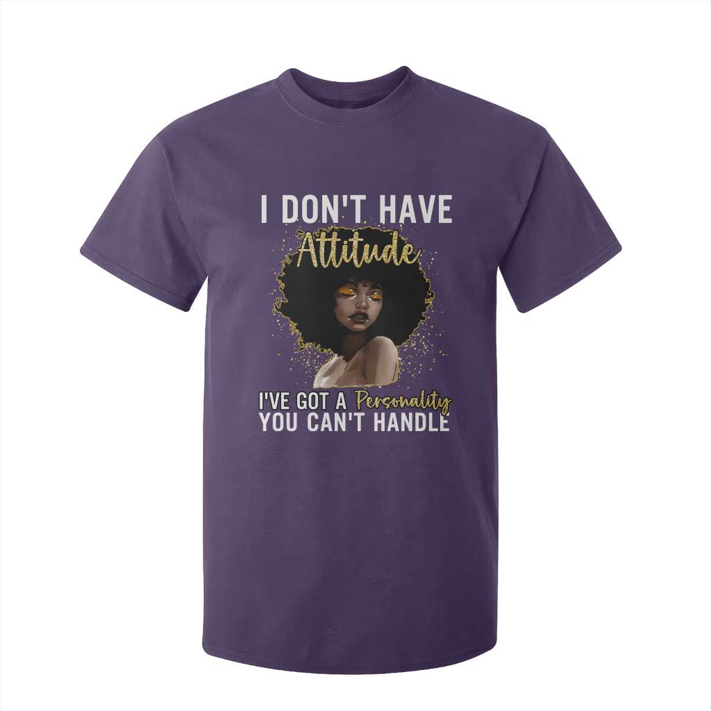 Proud Black African American T Shirt For Kid I Don't Have Attitude I've Got A Personality Glitter Print TS11 Purple Print Your Wear