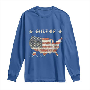 Trump 2025 Gulf Of USA American Flag Long Sleeve Shirt TS11 Royal Blue Print Your Wear