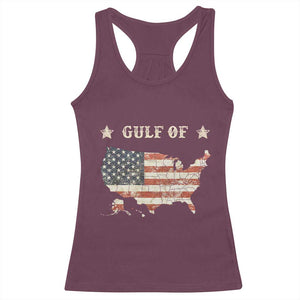 Trump 2025 Gulf Of USA American Flag Racerback Tank Top TS11 Maroon Print Your Wear