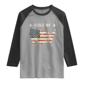 Trump 2025 Gulf Of USA American Flag Raglan Shirt TS11 Sport Gray Black Print Your Wear